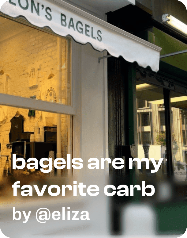 bagels are my favorite carb by @eliza